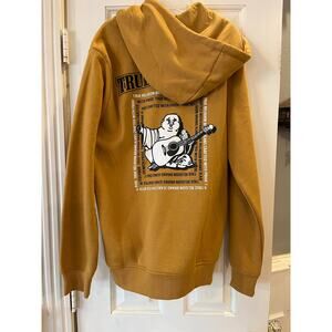 True Religion Full Zip Hoodie Jacket Men Medium Gold Luxury Streetwear Y2K 2000s